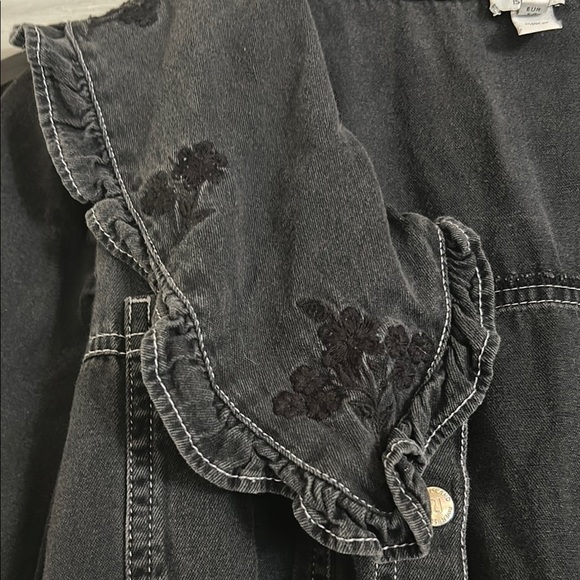 Black Ruffled Button-Up Dress - Picture 6 of 10